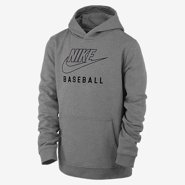 Nike Grey Baseball Hoodies. Nike